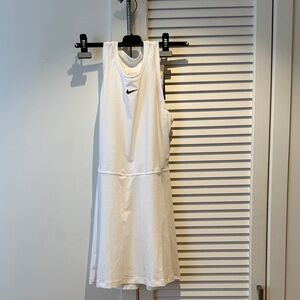Nike White Racerback Tennis Dress with Black Swoosh
